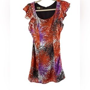 Eva Franco Mini Orange and Purple (Petite) Dress